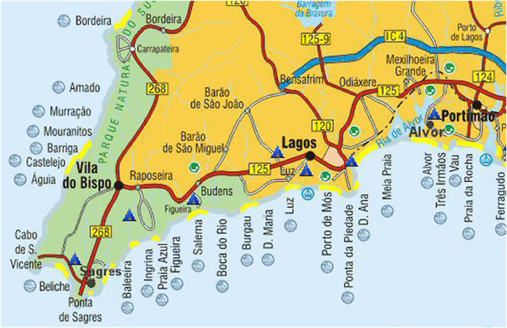 Algarve Strände Karte | Karte