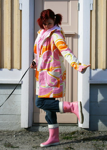 May Day coat and my pink wellies