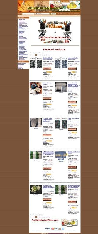 CraftsUnlimitedStore.com Template Design