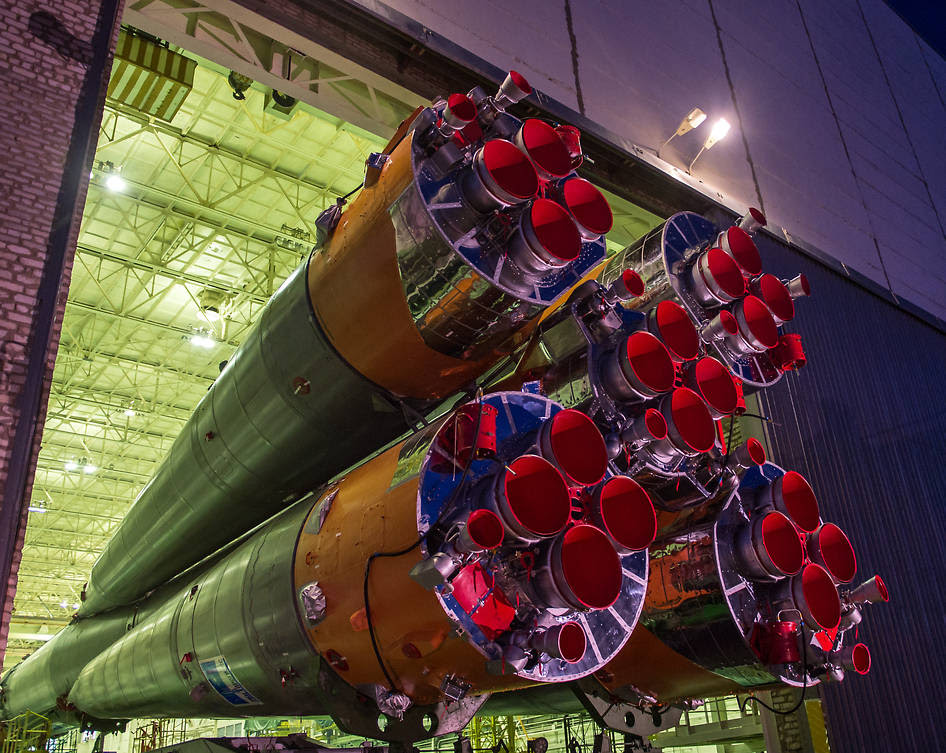 The Soyuz TMA-16M spacecraft is rolled out by train to the launch pad at the Baikonur Cosmodrome, Kazakhstan, Wednesday, March 25, 2015. NASA Astronaut Scott Kelly, and Russian Cosmonauts Mikhail Kornienko, and Gennady Padalka of the Russian Federal Space Agency (Roscosmos) are scheduled to launch to the International Space Station in the Soyuz TMA-16M spacecraft from the Baikonur Cosmodrome in Kazakhstan March 28, Kazakh time (March 27 Eastern time.) As the one-year crew, Kelly and Kornienko will return to Earth on Soyuz TMA-18M in March 2016. Photo Credit (NASA/Bill Ingalls)