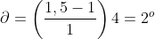 \partial =\left (\frac{1,5-1}{1}\right )4=2^{o}