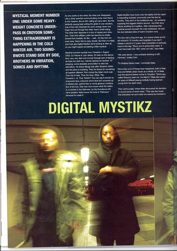 Digital Mystikz in Deuce Magazine Jan 2004 p1 - by Martin Clark