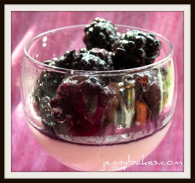 Buttermilk Panna Cotta with Blackberries