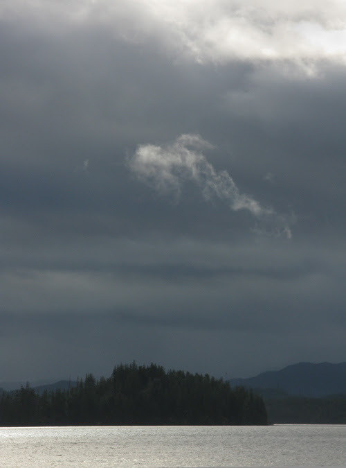 cloud looks like a killer whale, Kasaan Bay, Alaska