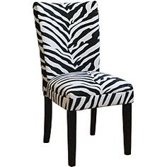 Zebra Print Parsons Chairs (Set of 2) | Inspired Dining Room.