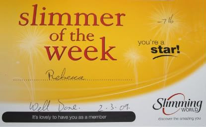 Sw Slimmer of the Week cetificate 02 March 09