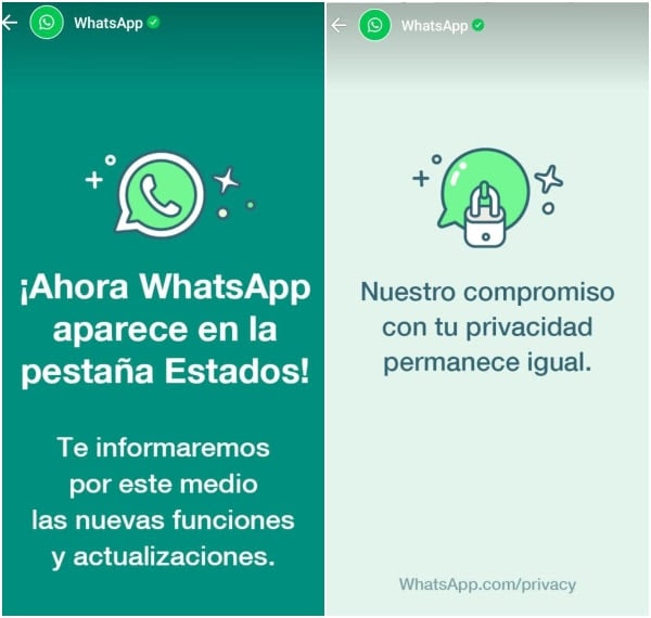 WhatsApp nuevos estados que anuncian sus cambios