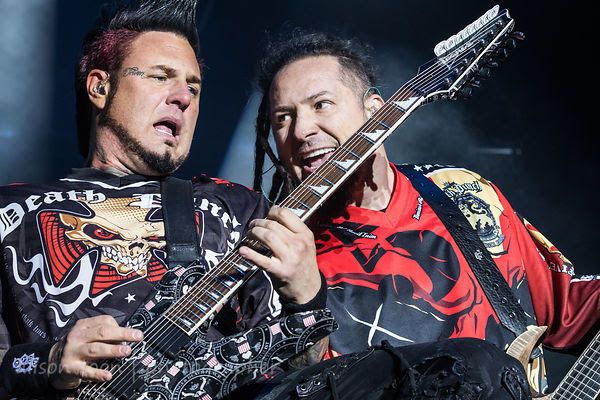 Zoltan Bathory and Jason Hook, guitar, Five Finger Death Punch