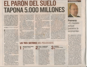 LA MORATORIA (II) -EL PARON DEL SUELO TAPONA 5.000 MILLONES (CANARIAS7 26-10-2011)