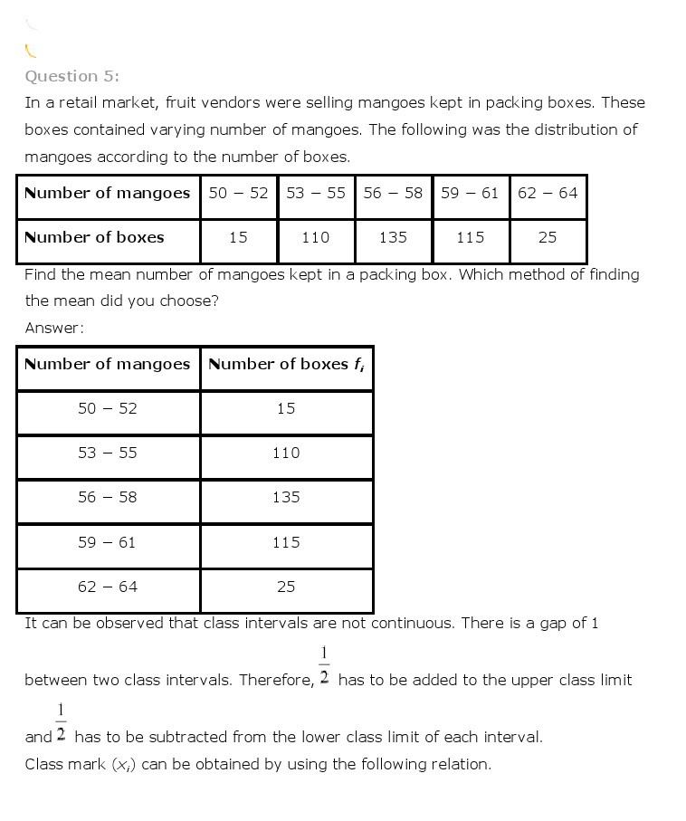 NCERT Solutions for Class 10th Maths Chapter 14 - Statistics