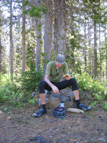 Michael eating his lunch at High Rock