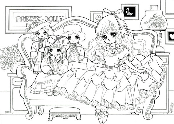 綺麗なドレス 塗り絵 無料 女の子 全イラスト集