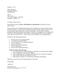 cover letter format to uscis