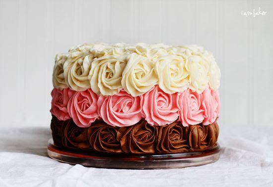 Neapolitan Rose Cake