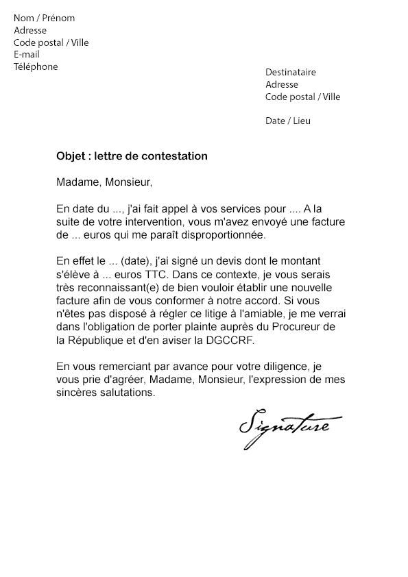 Exemple De Lettre De Mise En Demeure De Réparation  Exemple de Lettre