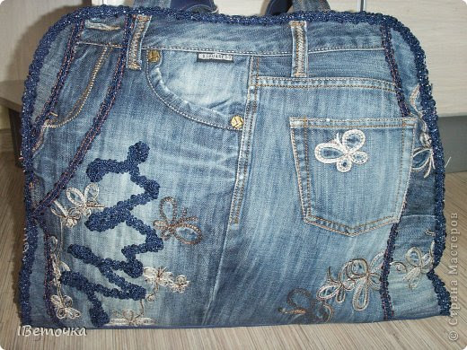 Дорожная сумка из старых любимых джинсов фото 3