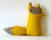 Handmade plush woodland fox, Grey Poupon - sleepyking