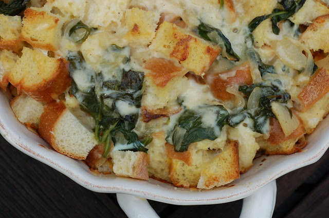 Spinach & Cheese Strata by Eve Fox, Garden of Eating blog copyright 2010