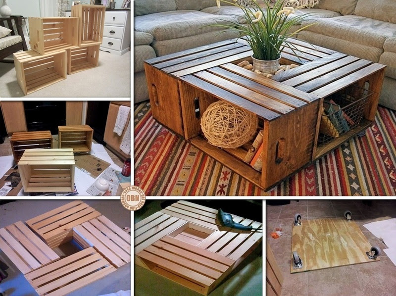 Diy For Fruit Box Coffee Table, Crate Coffee Table Plans