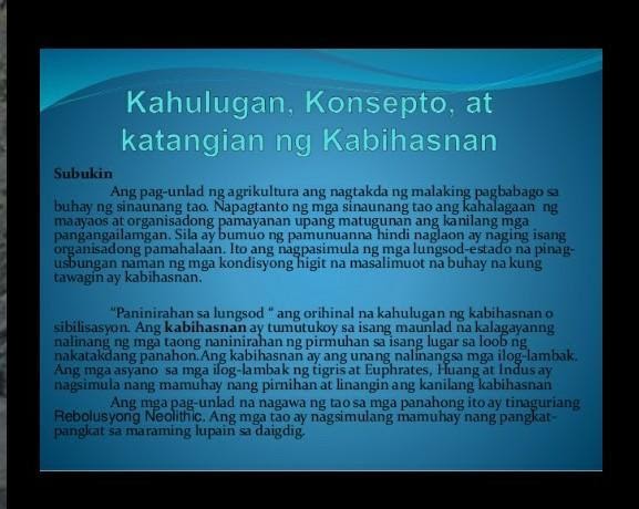 Ano Ang Kahulugan Ng Konsepto Ng Kabihasnan At Sibilisasyon