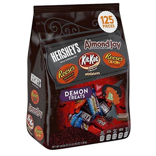 HERSHEY'S Halloween Demon Treats Snack Size Assortment (48.05-Ounce Bag, 125 Pieces)