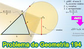 Problema de Geometría 194 (ESL): Área del Triangulo, Semiperímetro, Exradio, Circunferencia Exinscrita.