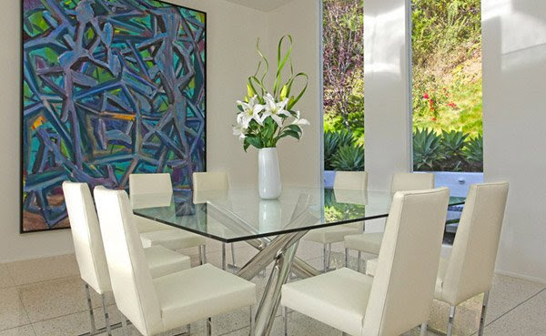 Shimmering Square Glass Dining Room Tables, Glass Dining Room Table