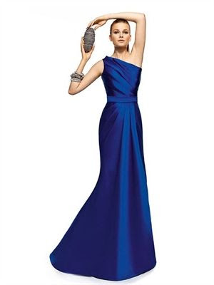 Royal Blue Sheath Asymmetrical Long Satin Prom Dress PD2264 www.simpledresses.co.uk £116.0000