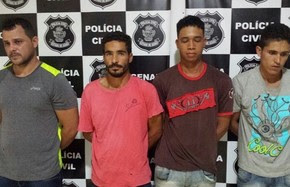 Polícia prendeu quatro suspeitos de roubar fazendas e cargas em Goianésia, Goiás (Foto: Divulgação/Polícia Civil)