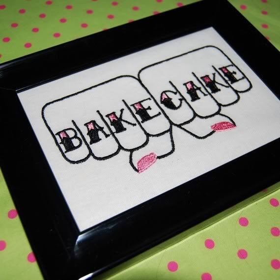 bake cake tattoo embroidery