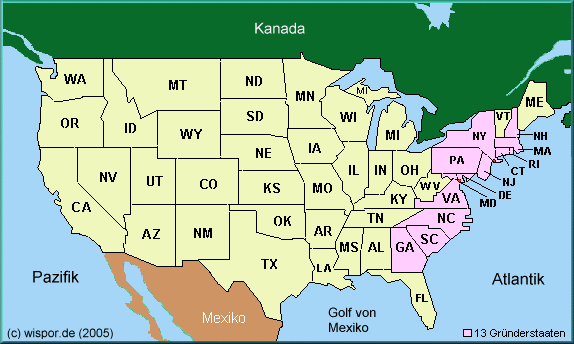 Gründerstaaten Usa