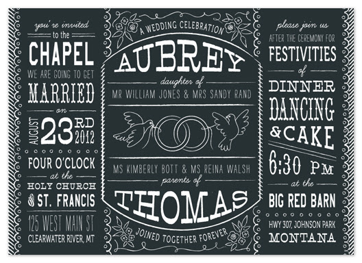 wedding invitations - Bistro Board