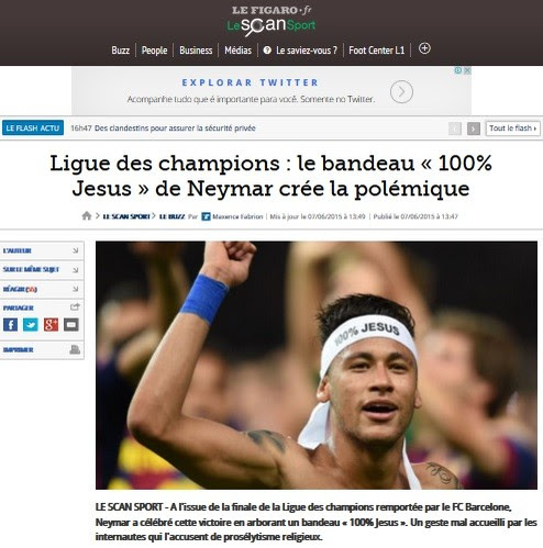 Neymar vira noticia na imprensa francesa (Foto: Reprodução SporTV)