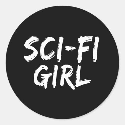 Sci Fi Girl Print Classic Round Sticker