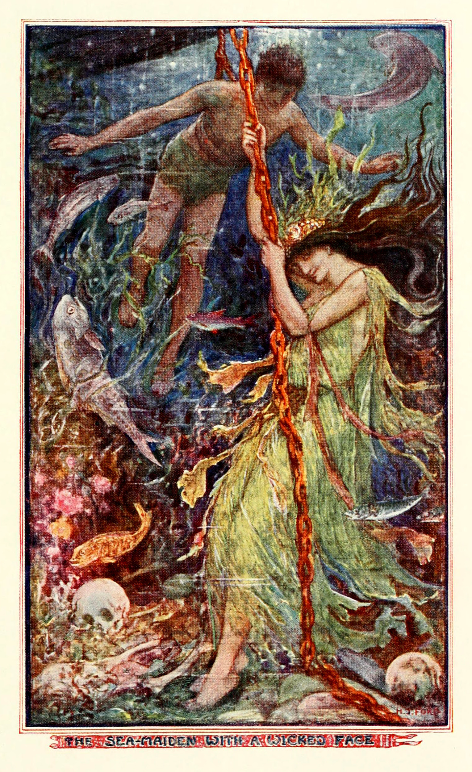 Henry Justice Ford - The olive fairy book, edited by Andrew Lang, 1968 (color plate 2)