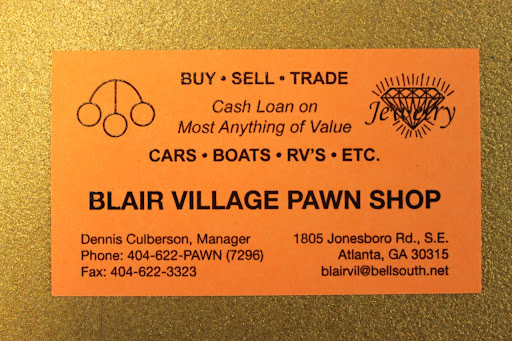 Pawn Shop «Blair Village Pawn Shop», reviews and photos, 1805 Jonesboro Rd SE, Atlanta, GA 30315, USA