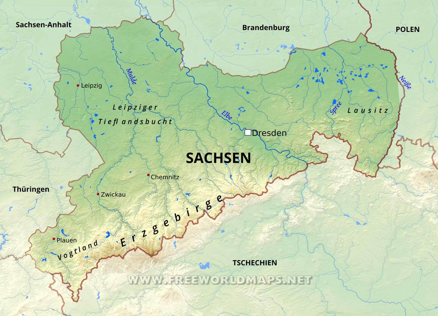 Sachsen Karte | Karte