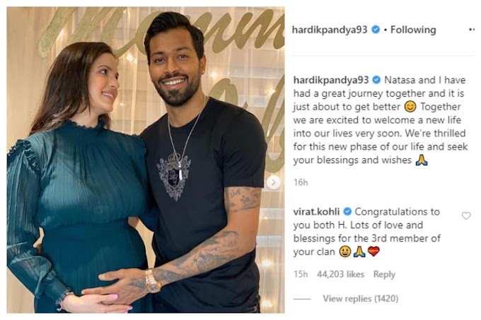 Skipper Virat Kohli Congratulates Hardik-Natasha on Expecting First Child