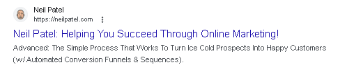 B2B- Example of a Meta Description 1: