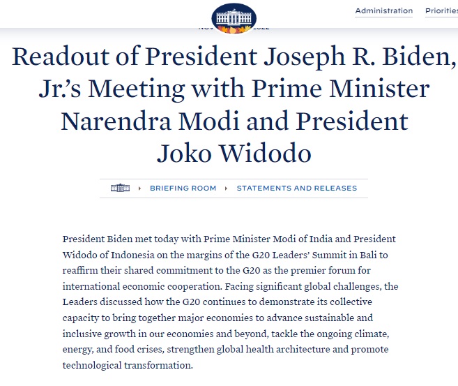 Viral quotes of India’s external affairs minister and White House Press Secretary have been paraphrased and taken out of context to mislead social media users on the PM Narendra Modi-Joe Biden meet at Bali.