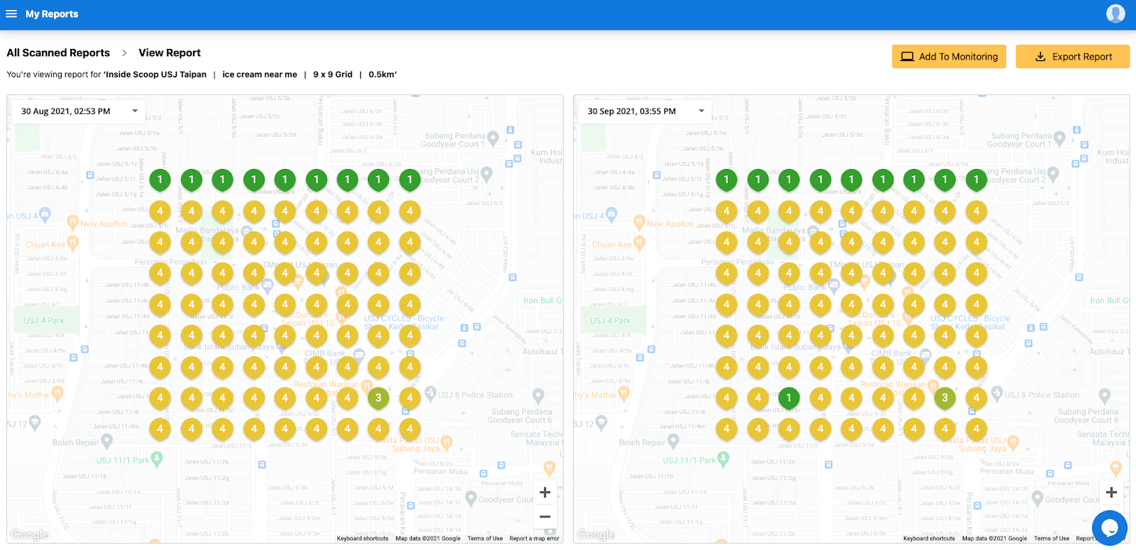 The feature in Grid My Business - one incredible local rank tracker tool