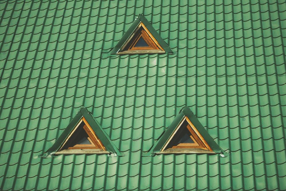 photo of green tiled roof