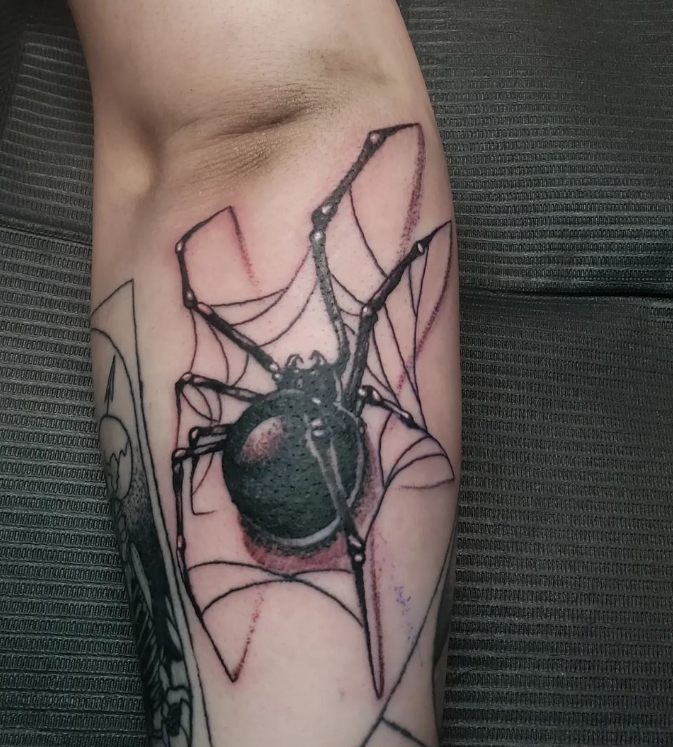 Abrasion Spider Tattoo
