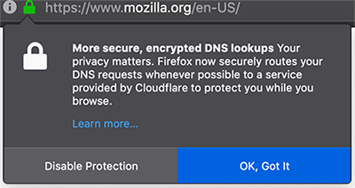 DNS over HTTPS in Firefox for US users