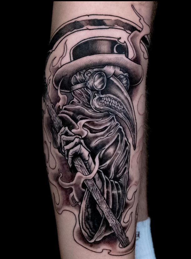 Tattoo Of Scared Plague Doctor 