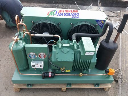 Lắp đặt cụm máy nén dàn ngưng bitzer 6hp 4ces-6 tại kcn tân tạo