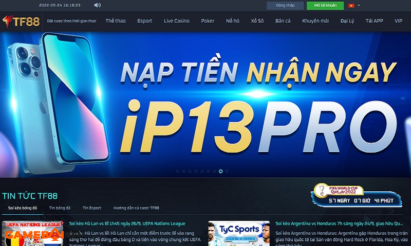 nạp tiền tf88