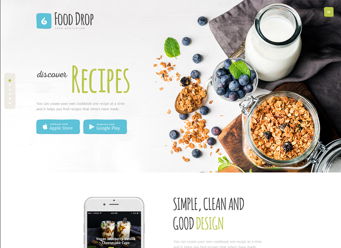 Food Drop - Tema de WordPress para la aplicación móvil de pedidos y entrega de alimentos