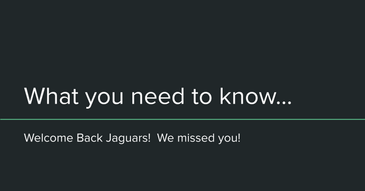 Welcome Back Jaguars-All You Need to Know