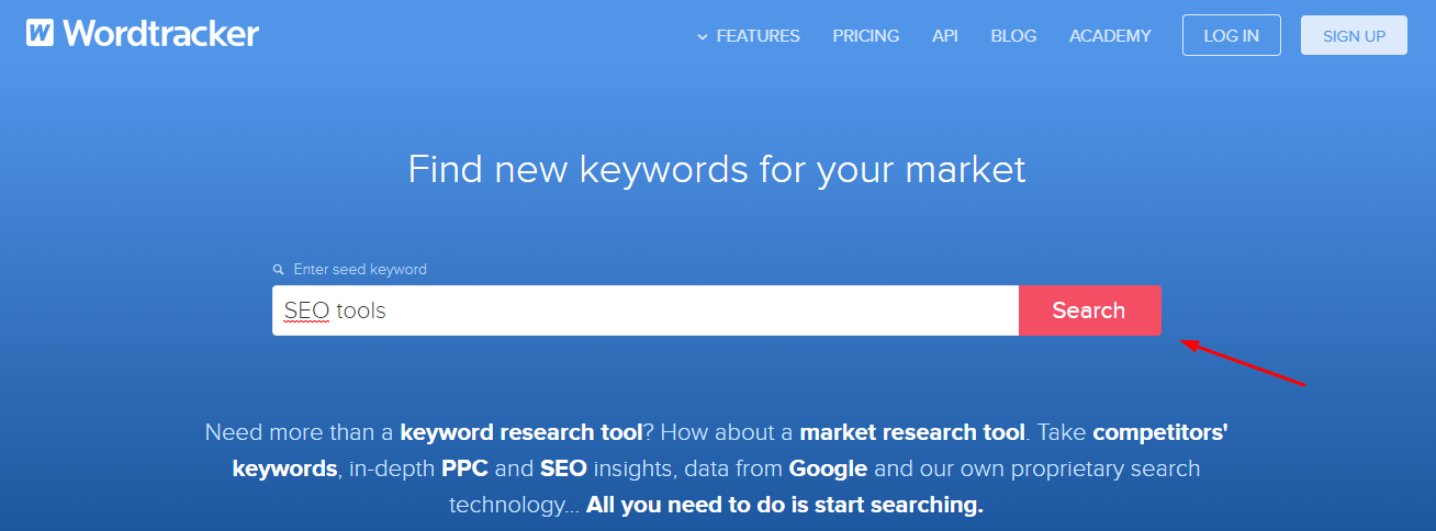 Wordtracker SEO keyword research tool